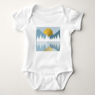 Abstract Landscape Golden Winter Sunset Sunrise   Baby Bodysuit