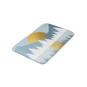 Abstract Landscape Golden Winter Sunset Sunrise   Bath Mat