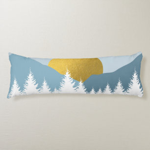 Abstract Landscape Golden Winter Sunset Sunrise  Body Cushion