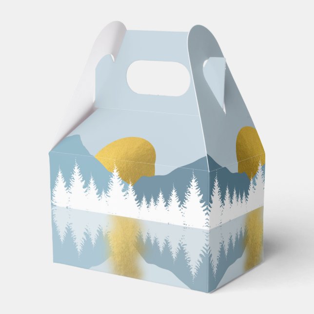 Abstract Landscape Golden Winter Sunset Sunrise   Favour Box (Front Side)