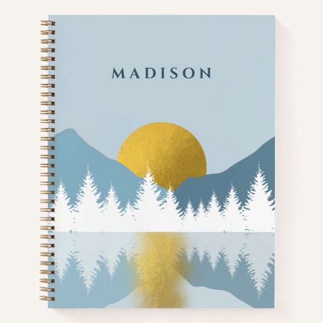 Abstract Landscape Golden Winter Sunset Sunrise   Notebook (Front)