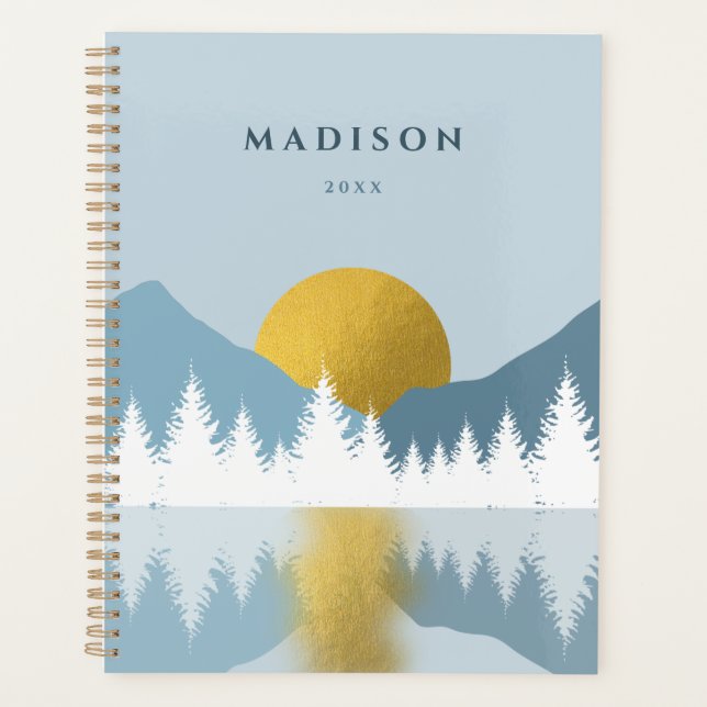 Abstract Landscape Golden Winter Sunset Sunrise  Planner (Front)