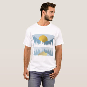 Abstract Landscape Golden Winter Sunset Sunrise  T-Shirt