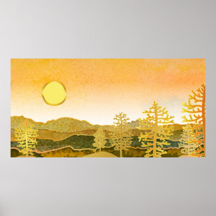 Abstract Landscape hills Poster