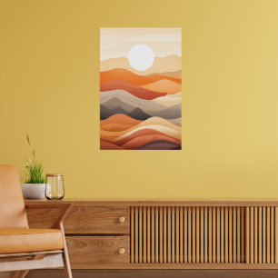 Abstract Landscape Illustration Poster