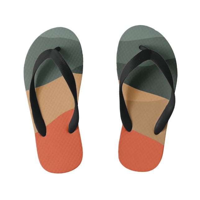 Abstract landscape  kid's flip flops (Footbed)