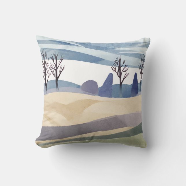 Abstract Landscape Minimalist Style Cushion (Front)