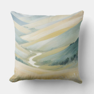 Abstract Landscape Mountains Valley Nature Scenery Cushion