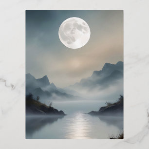 Abstract Landscape Mountains Valley Nature Scenery Foil Holiday Postcard