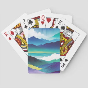 Abstract Landscape Mountains Valley Nature Scenery Playing Cards
