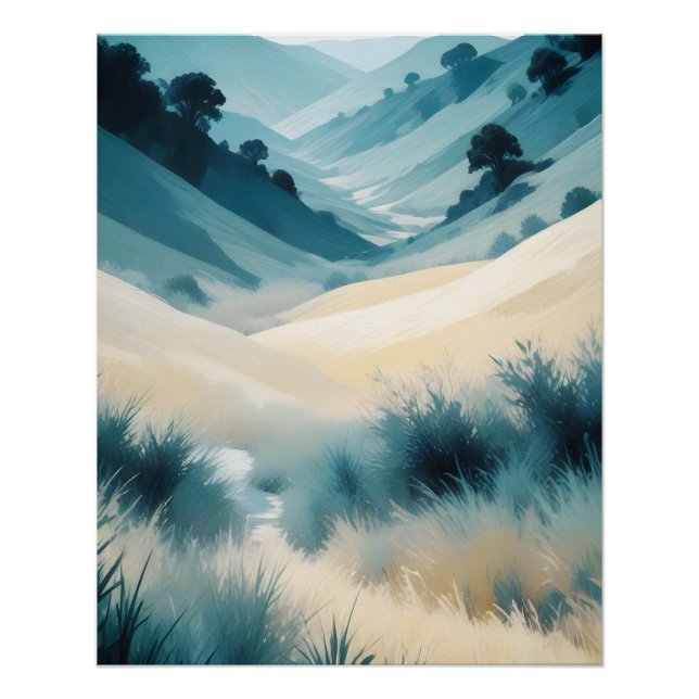 Abstract Landscape Mountains Valley Nature Scenery Poster (Front)