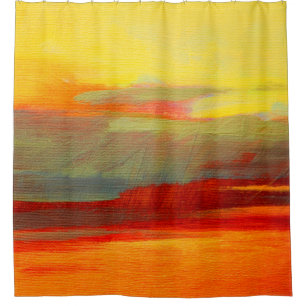 abstract landscape oil painting on canvaspaint,oil shower curtain