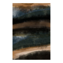 Abstract Landscape Painting Art Dark Earth Tones