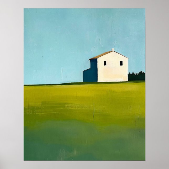 Abstract Landscape Painting, Farmhouse  Poster (Front)