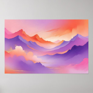 Abstract Landscape Panoramic Nature Background Art Poster