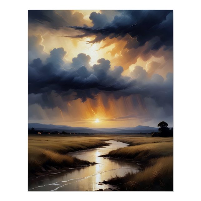 Abstract Landscape Poster Background Wallpaper Art (Front)