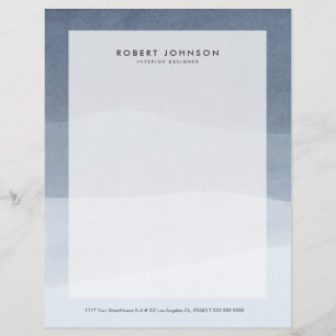 Abstract Landscape Soft Tranquil Grey Tone Custom Letterhead