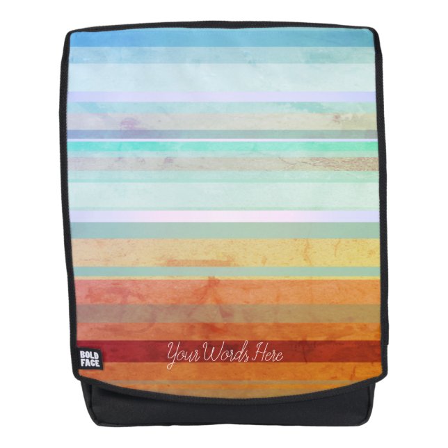 Abstract Landscape Stripes & Your Words Backpack (Front)
