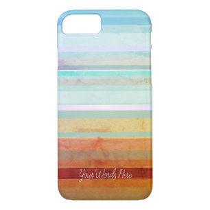 Abstract Landscape Stripes & Your Words iPhone 8/7 Case