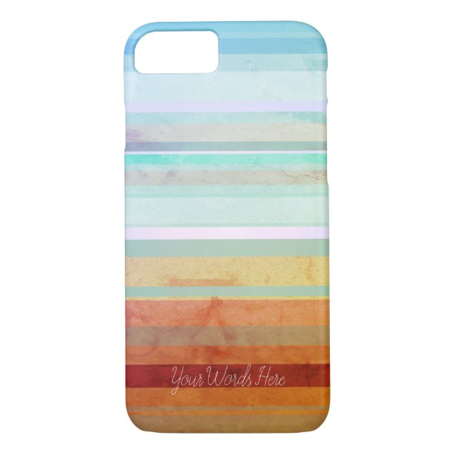 Abstract Landscape Stripes & Your Words Case-Mate iPhone Case (Back)