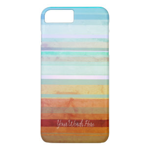 Abstract Landscape Stripes & Your Words iPhone 8 Plus/7 Plus Case