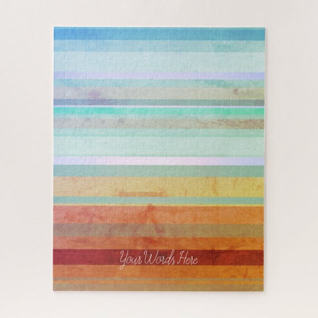 Abstract Landscape Stripes & Your Words Jigsaw Puzzle (Vertical)