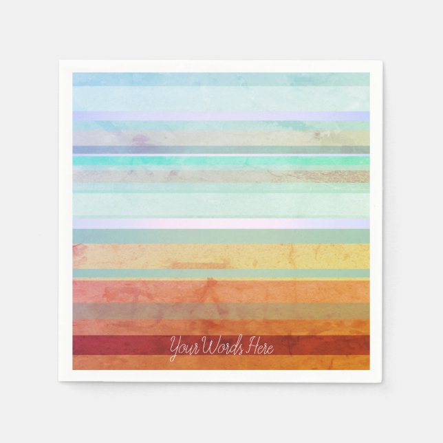 Abstract Landscape Stripes & Your Words Napkin (Front)