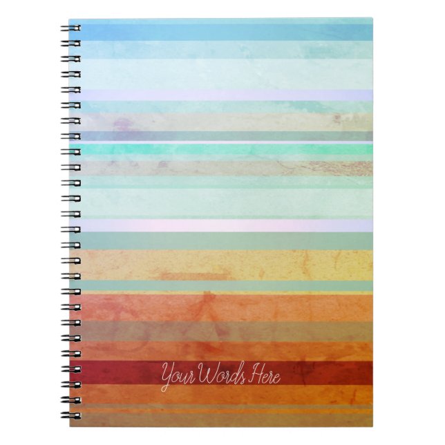 Abstract Landscape Stripes & Your Words Notebook (Front)