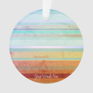 Abstract Landscape Stripes & Your Words Ornament