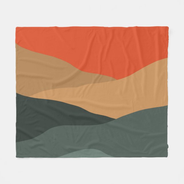 Abstract landscape tapestry fleece blanket (Front (Horizontal))