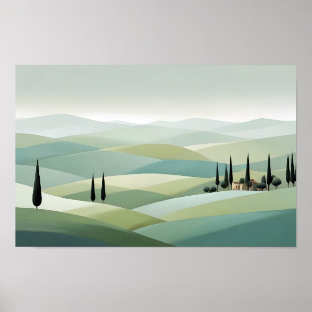 Abstract Landscape Valley Meadow Nature Background Poster (Front)