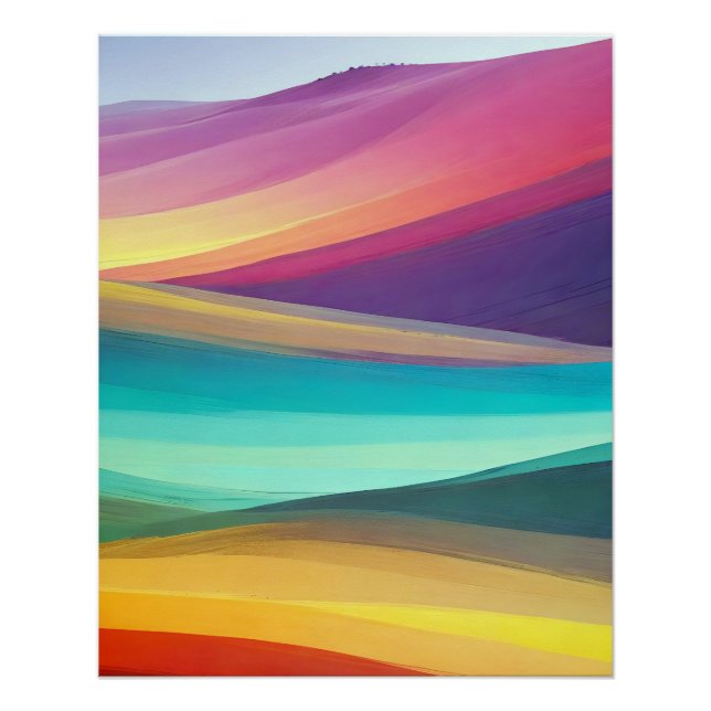 Abstract Landscape Valley Nature Background Art Poster (Front)