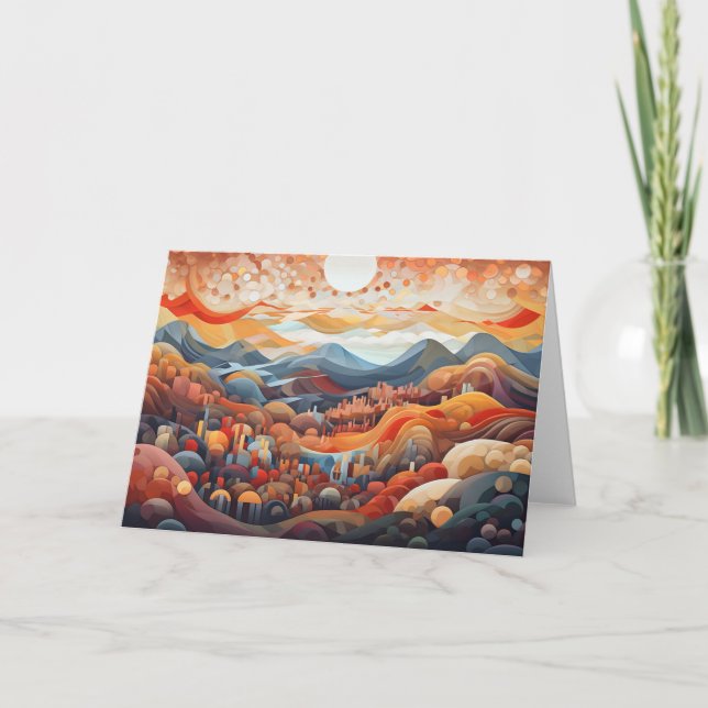 Abstract Landscape Valley Vs Mountain Illustrator Card (Front)