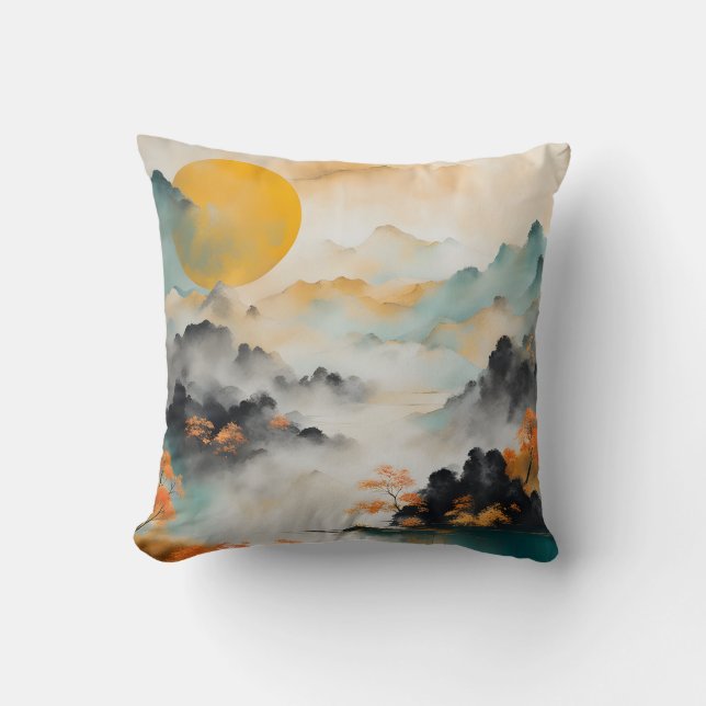 Abstract Landscape Wabi Sabi #2 Cushion (Front)