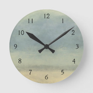 Abstract Landscape with Overcast Sky Round Clock