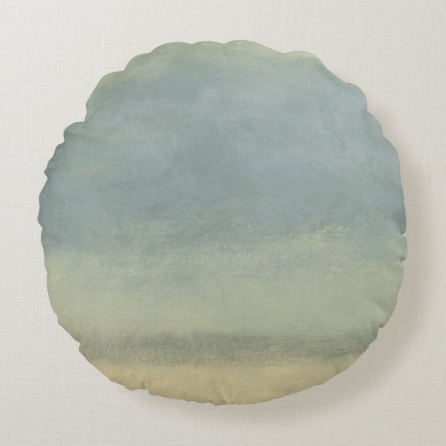 Abstract Landscape with Overcast Sky Round Cushion (Front)