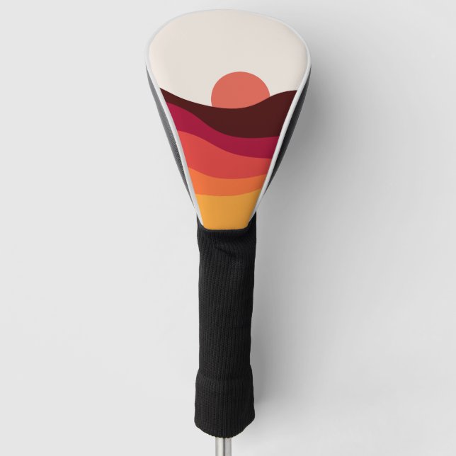 Abstract landscape with sea at sunset golf head cover (Front)
