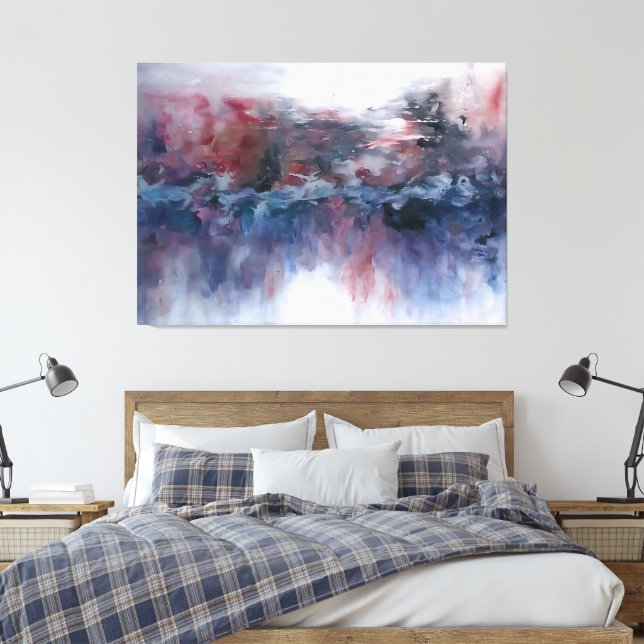 Abstract Landscape with Vibrant Hues v1 Canvas Print (Insitu(Bedroom))