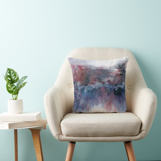 Abstract Landscape with Vibrant Hues v1 Cushion (Chair)