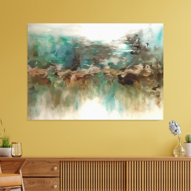Abstract Landscape with Vibrant Hues v2 Canvas Print (Insitu(LivingRoom))