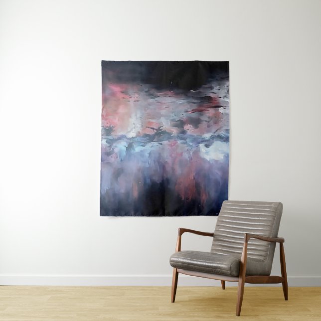 Abstract Landscape with Vibrant Hues v3 Tapestry (In Situ)