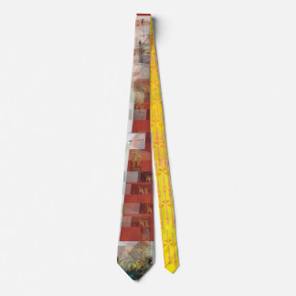 Abstract Lanes Terracotta & Cream Tie