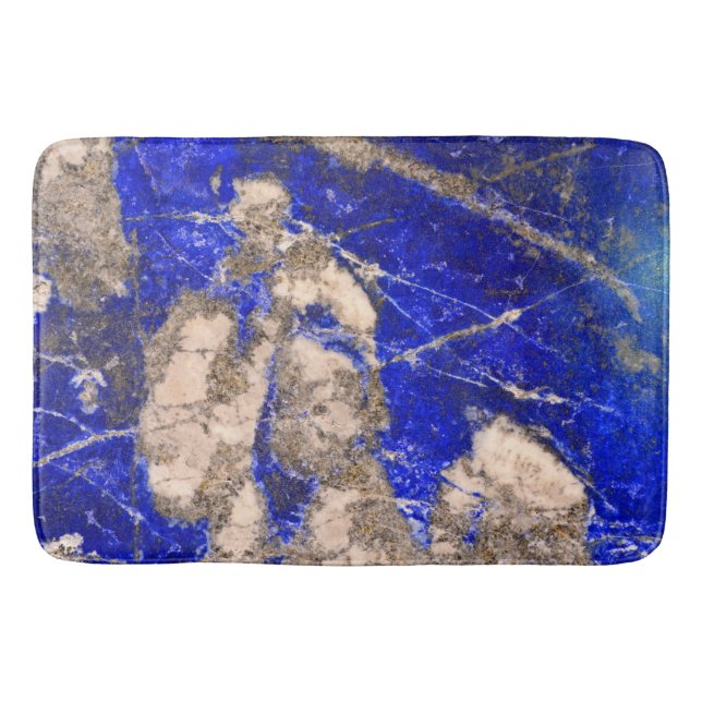 Abstract Lapis Blue grey Granite pattern  Bath Mat (Front)