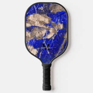 Abstract Lapis Lazuli Blue Granite calligraphy Pickleball Paddle