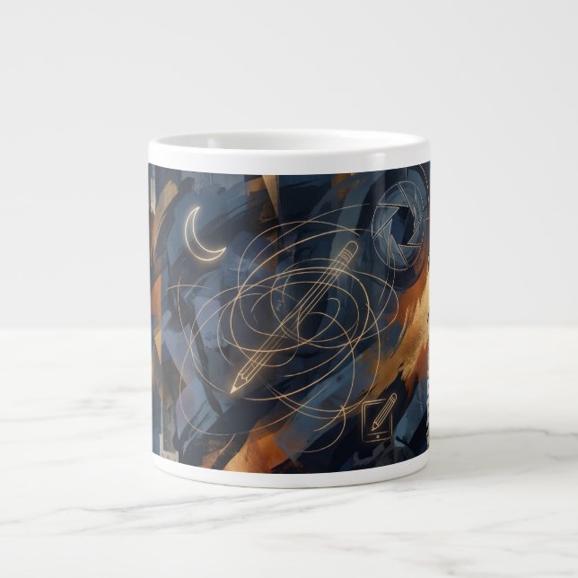 Abstract Large Coffee Mug (Front)