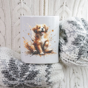 Abstract Laughing Dog Mug