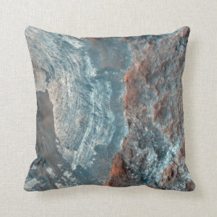 abstract lava rock copper aqua  decor pillow