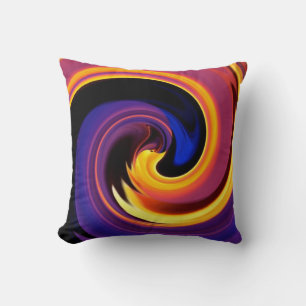 Abstract Lava Swirl Throw Pillow