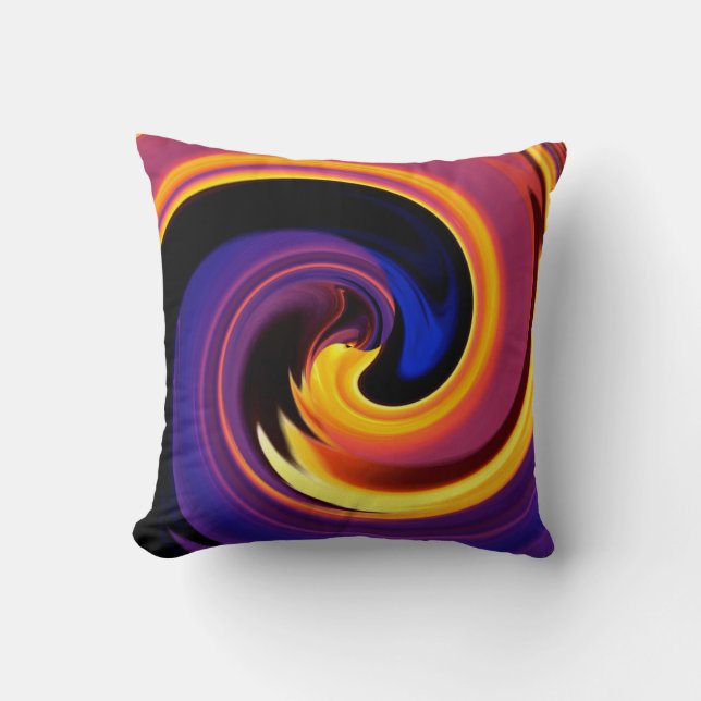 Abstract Lava Swirl Throw Pillow (Front)