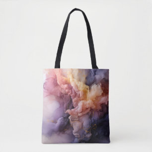 Abstract Lavender Floral Cloud Ink Landscape Tote Bag
